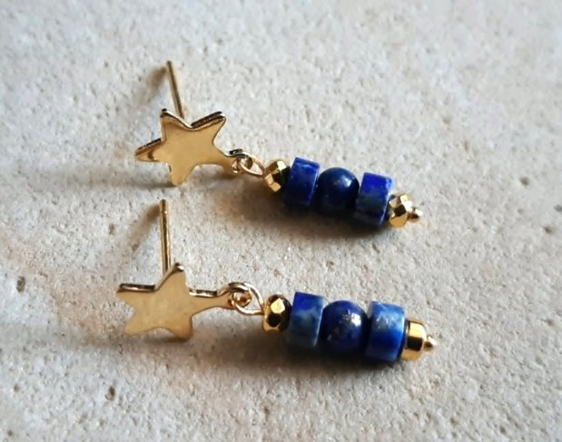 Cercei handmade cu lapis lazuli