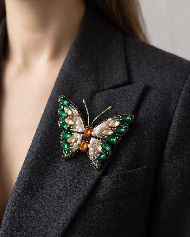Broșa fluture - Papillon Émeraude