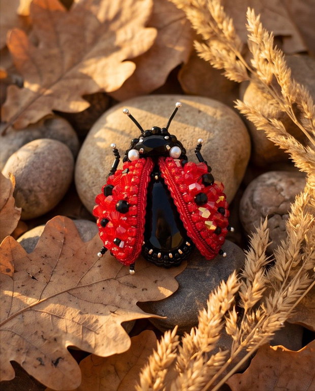 Broșă gărgăriță 3D - Coccinelle Rubis