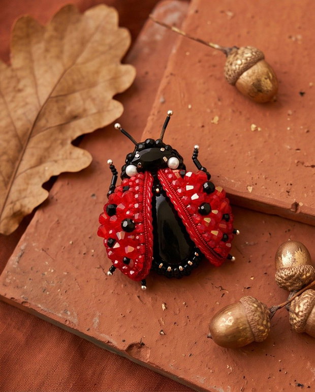 Broșă gărgăriță 3D - Coccinelle Rubis