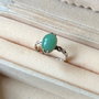 Inel Vintage de Argint cu Crizopraz Natural Handmade, anii 70-80