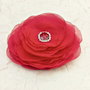 Brosa floare rosie cu cristale 11, 5 cm
