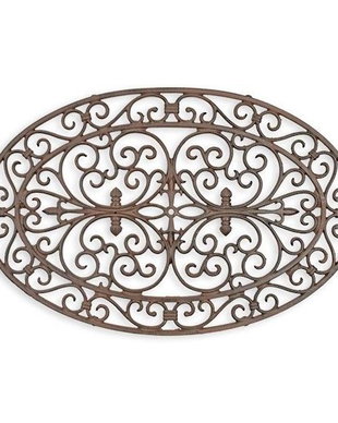 Covoras oval intrare din fonta antik brown