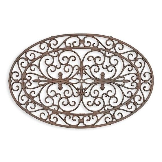 Covoras oval intrare din fonta antik brown