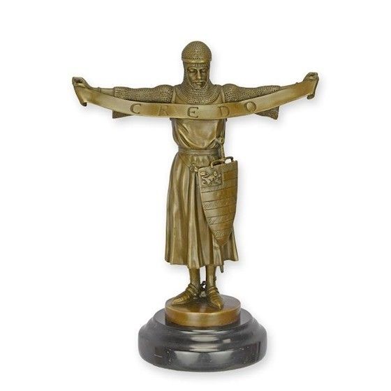 Credo-statueta din bronz cu un soclu din marmura