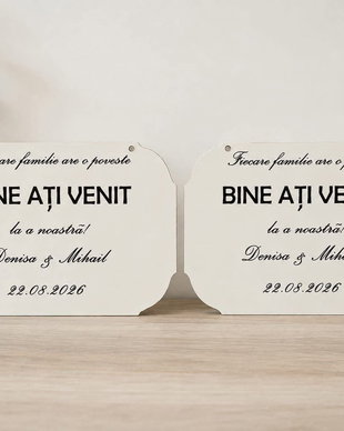Plăcuțele personalizate Bine ați venit"