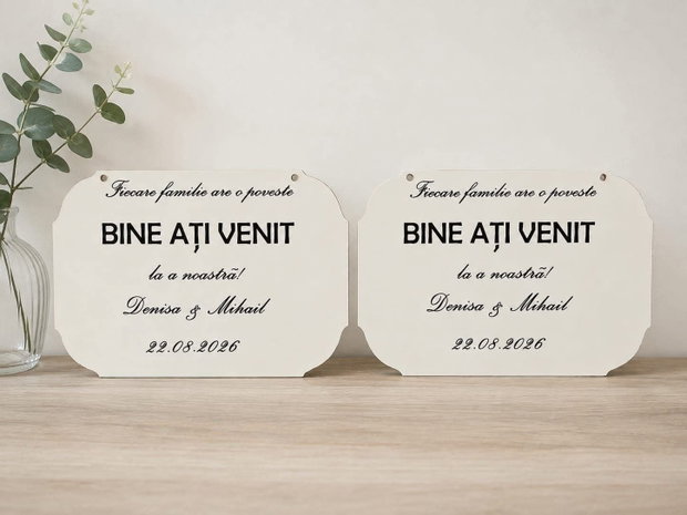 Plăcuțele personalizate Bine ați venit"