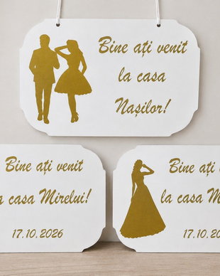 Plăcuțele personalizate Bine ați venit"