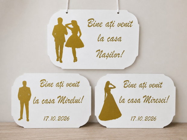 Plăcuțele personalizate Bine ați venit"