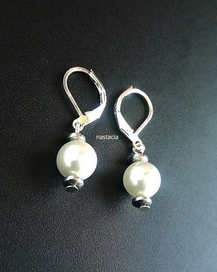 cercei argint 925 si perle albe seashell