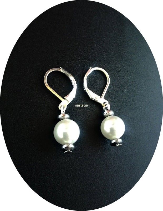 cercei argint 925 si perle albe seashell