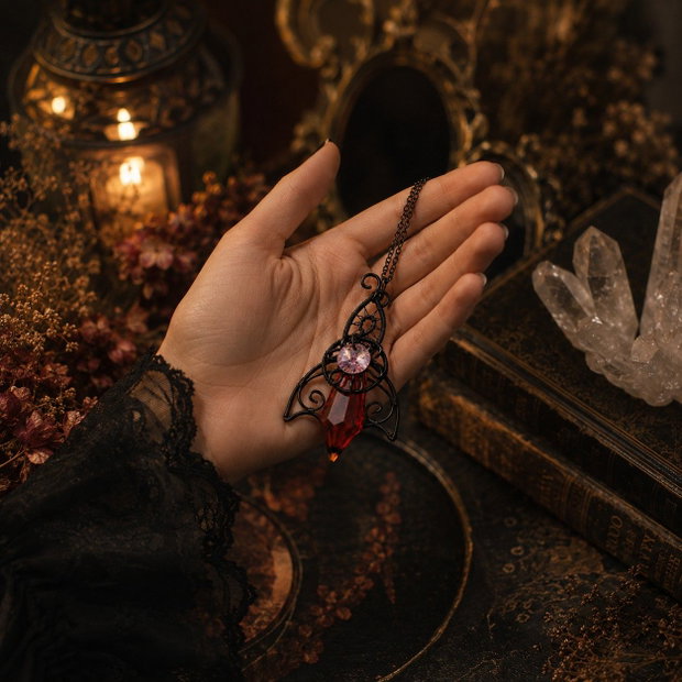 Twilight Talisman Pandantiv Gothic Elven cu Cristale