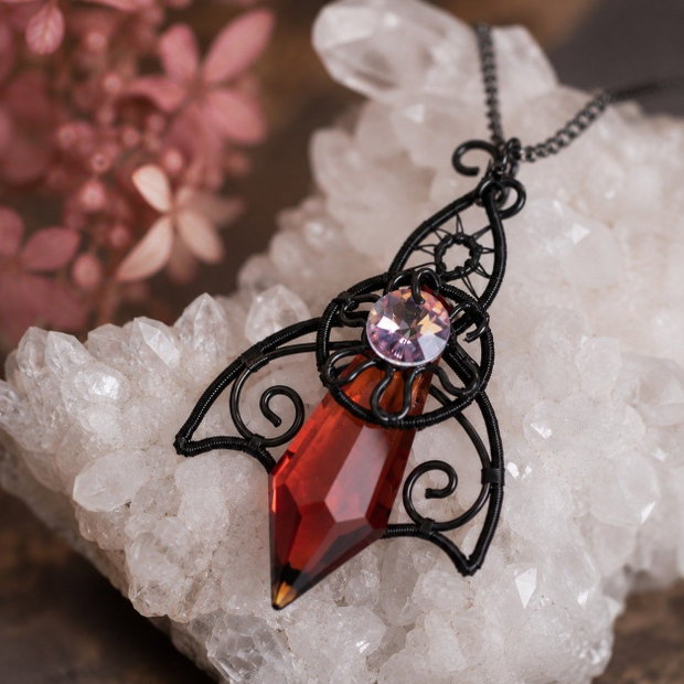 Twilight Talisman Pandantiv Gothic Elven cu Cristale