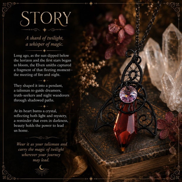 Twilight Talisman Pandantiv Gothic Elven cu Cristale