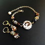 set agate dantelate alb maro