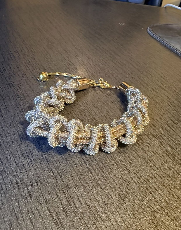 Brățară Statement Infinite Sparkle  Împletitură Bicoloră Auriu și Argintiu