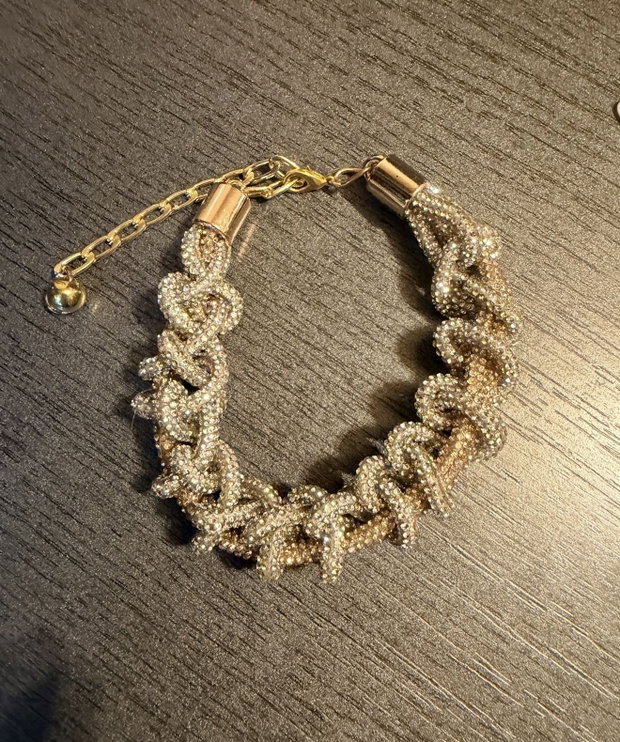 Brățară Statement Infinite Sparkle  Împletitură Bicoloră Auriu și Argintiu