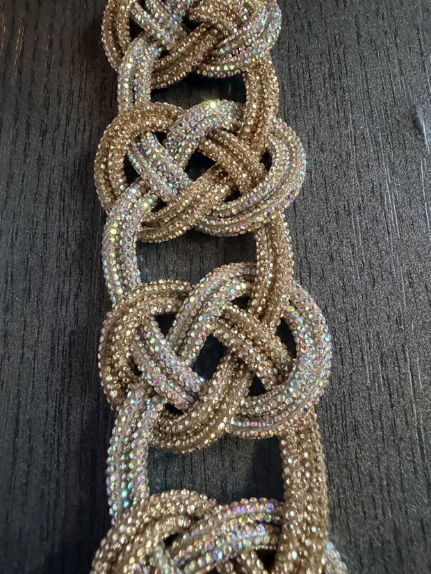 Brățară Manșetă Statement Celtic Knot  Împletitură Bicoloră de Lux