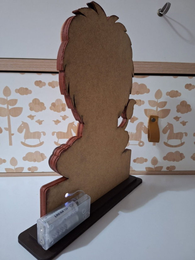 Lampă de Veghe Personalizată Leușor Safari Decorațiune Luminoasă din MDF Pictată Manual