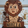 Lampă de Veghe Personalizată Leușor Safari  Decorațiune Luminoasă din MDF Pictată Manual