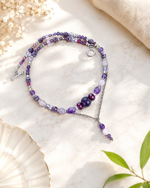 Colier handmade cu ametist