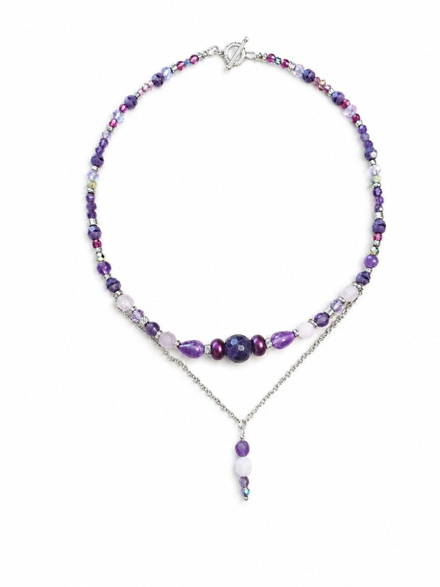 Colier handmade cu ametist