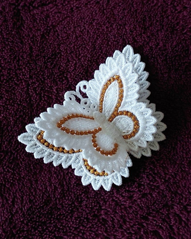 Brosa Fluture Alb Delicat