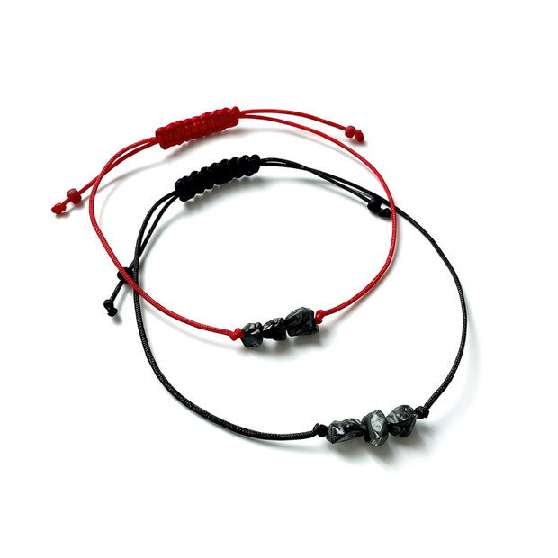 Set 2 x bratari cu turmalina neagra, cristal brut natural - protectie energetica