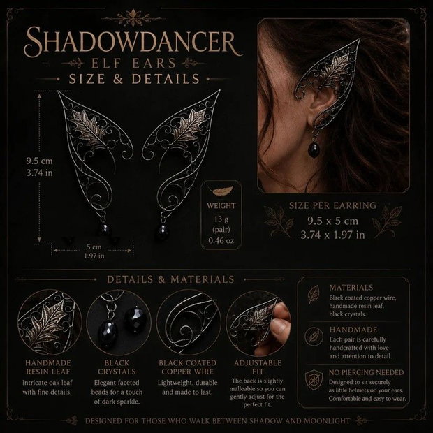 Cercei Urechi de elf Dark Shadowdancer