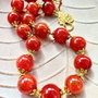 Colier vintage agate rosii