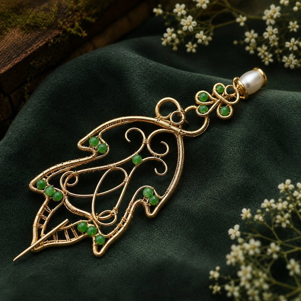 Broșă Elven Leaf