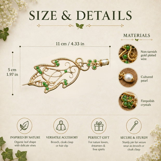 Broșă Elven Leaf