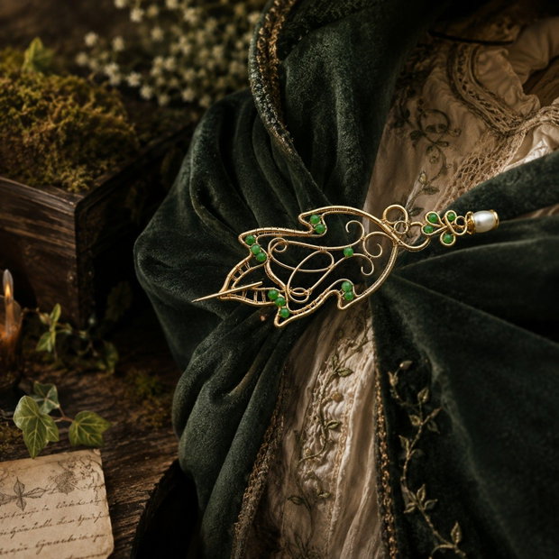 Broșă Elven Leaf