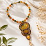 Colier statement, unicat, cu agate, aventurin si jad