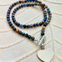 Colier CHOKER safir natural & inima argintie