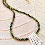 Colier Turmalina verde & perle albe Baroc Biwa