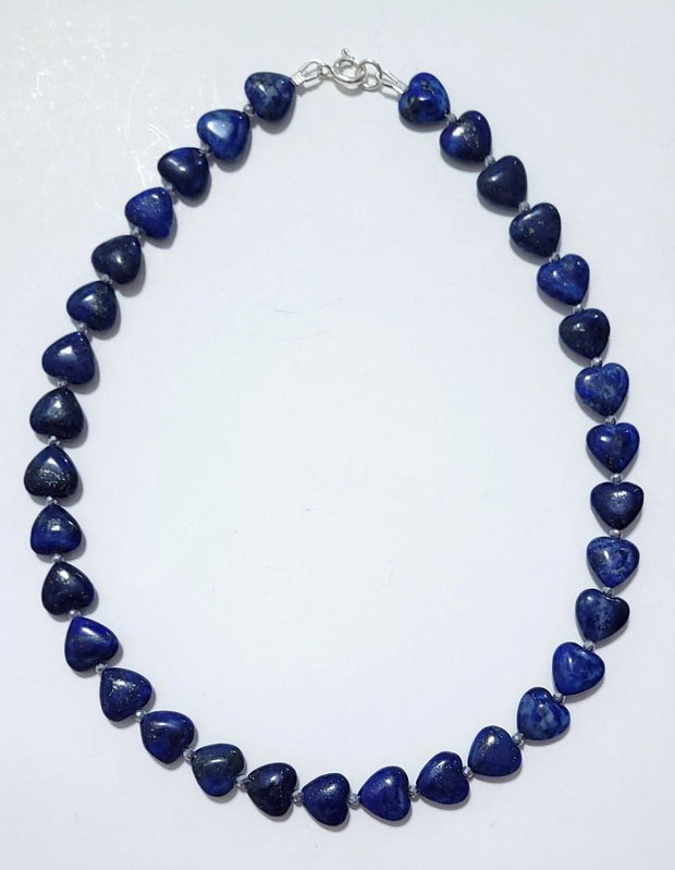 Colier argint 925 cu lapis lazuli si hematit