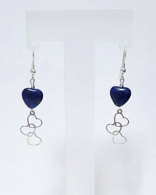 Cercei argint 925 cu lapis lazuli si hematit
