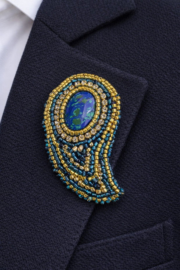 Broșă Cabochon Lacrimă ArtByHand | Accesoriu unicat
