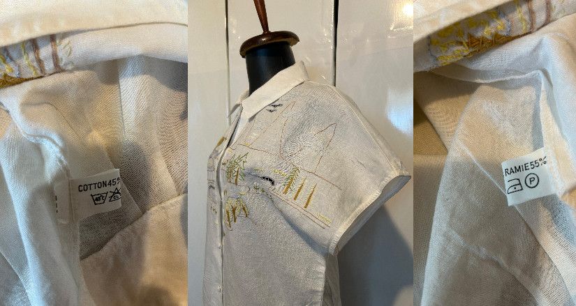 Cămașă de ramie brodata manuală