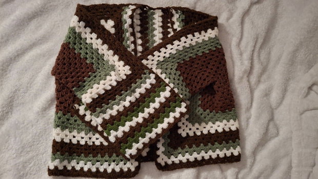 Cardigan oversize croșetat manual / Cardigan culori pământii