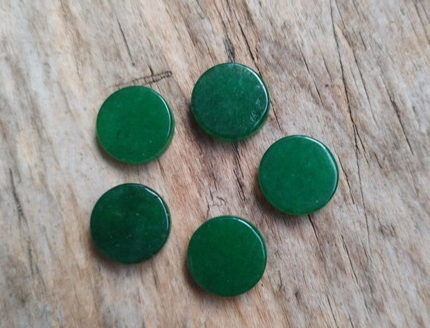 cabochon jad verde 11-12 mm, 2 buc