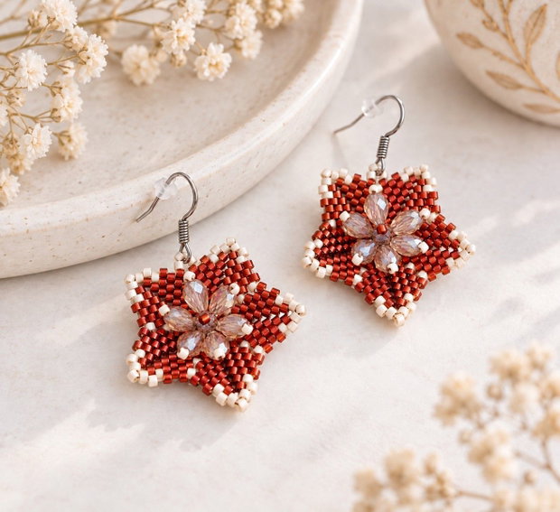Cercei handmade Flori de catifea - REZERVATI