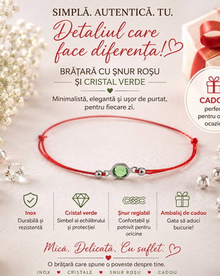 Brățară cu Șnur Roșu și Cristal. Un Mic Detaliu, O Mare Emoție