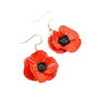 Cercei handmade din fimo, maci rosii, 4701