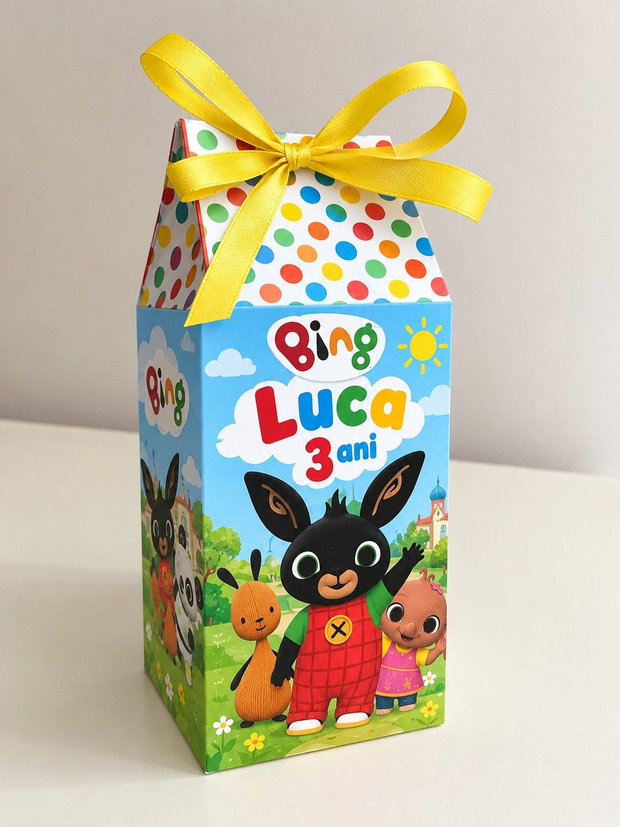 Cutii personalizate Bing pentru aniversări și petreceri tematice