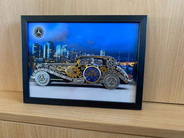 Mercedes Benz Super Sport 1928 Cod M 734・Tablou din piese si mecanisme vintage・Cadouri zi de nastere
