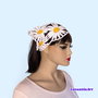 Batic Croșetat Manual cu Margarete, Batic Floral pentru Femei, Accesoriu de Păr Boho, Batic Triunghiular din Flori Handmade