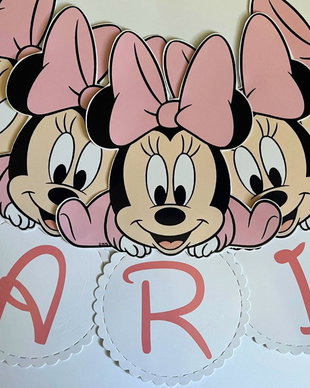 Ghirlandă baby Minnie mouse roz