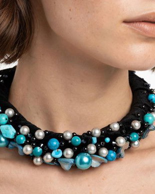 Colier statement '' Blue Colors "